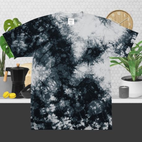 Black and white oversized tie-dye t-shirt.